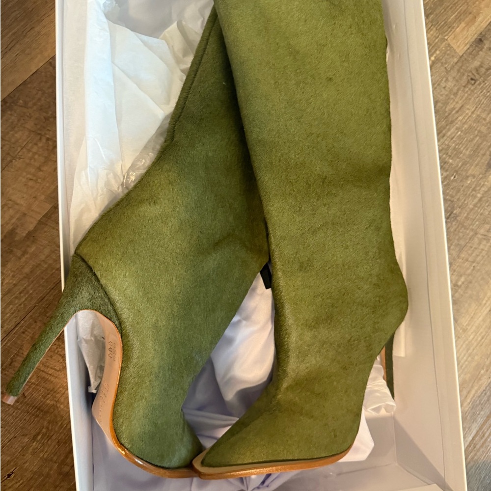 SCHUTZ Olive Green Heeled Boots